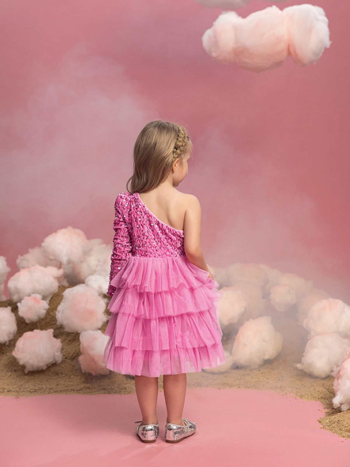 Young Girls' One-Shoulder Tulle A-Line Formal Dress — authorized product image 2