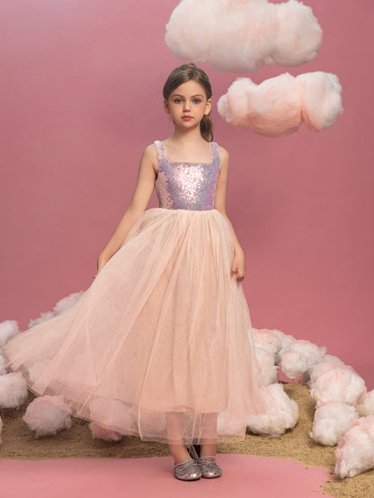 Tween Girls' Square Neck Sequin Sleeveless A-Line Formal Gown — authorized product image 4