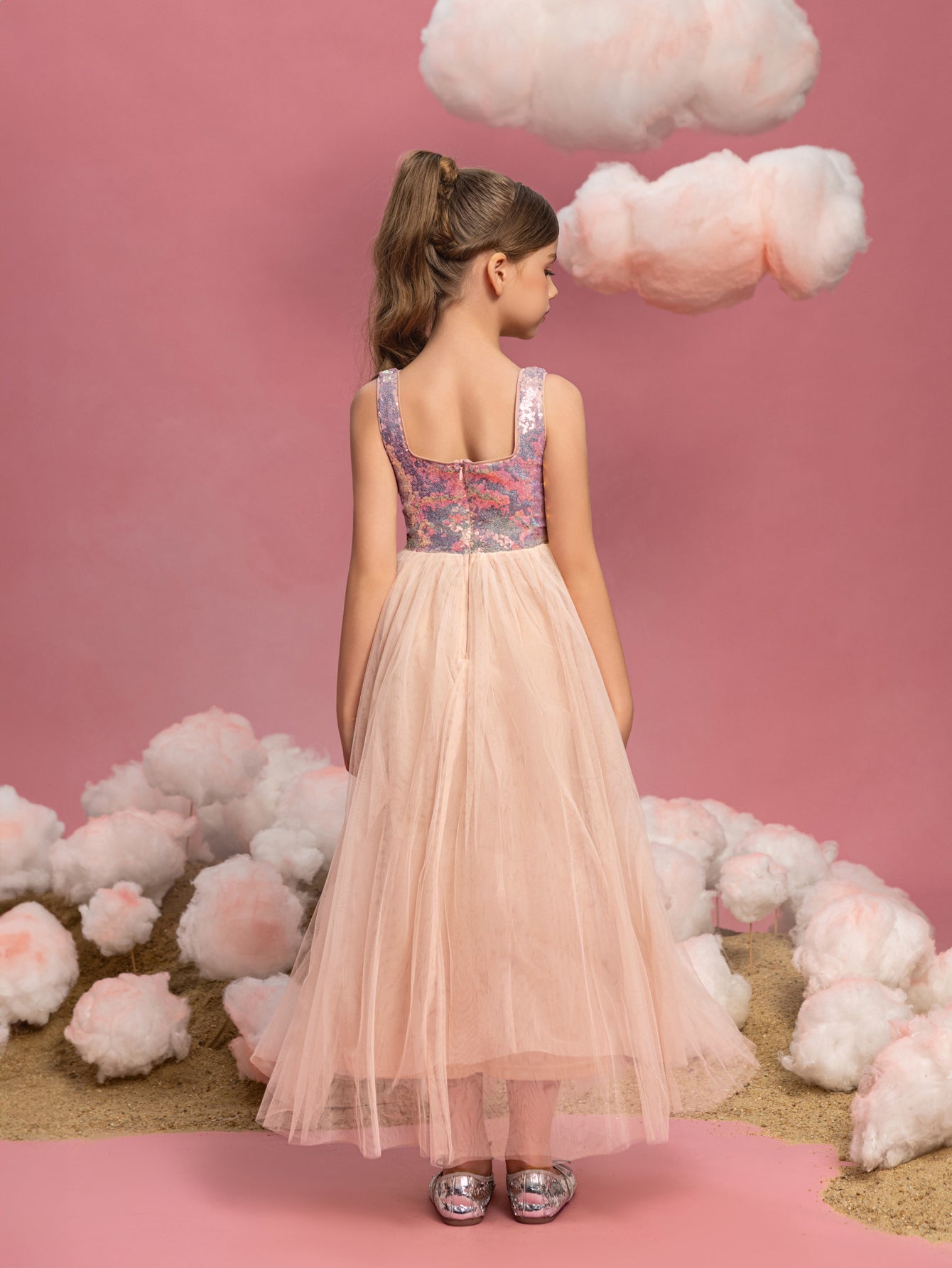 Tween Girls' Square Neck Sequin Sleeveless A-Line Formal Gown — authorized product image 2