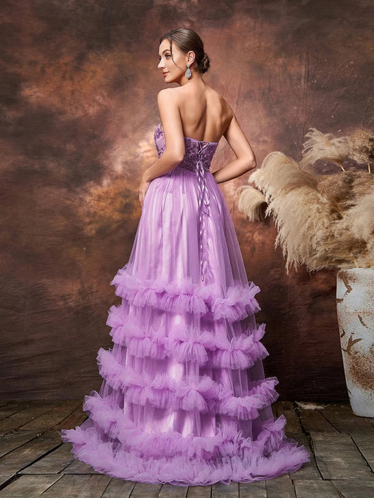 Maternity Strapless Sequin Sleeveless A-Line Evening Gown — authorized product image 2