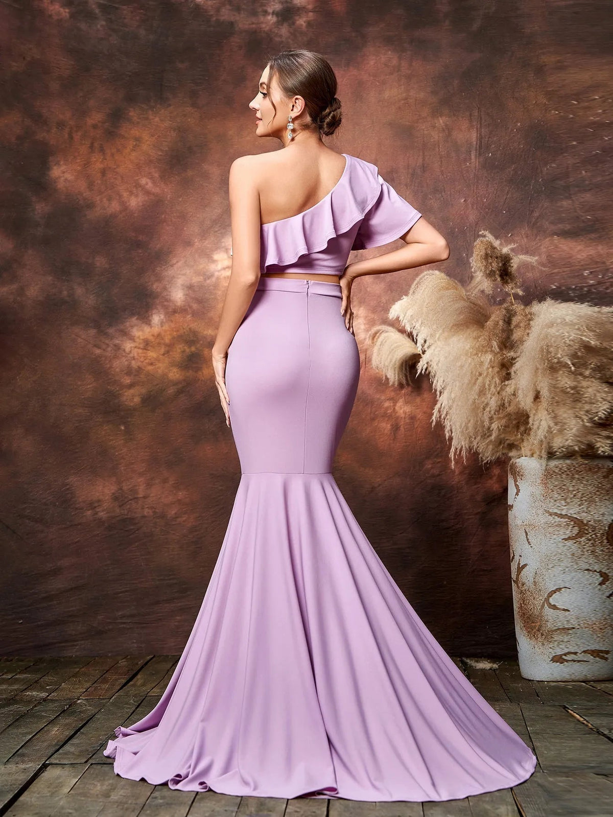 Maternity One-Shoulder Ruffle Formal Set — authorized product image 2