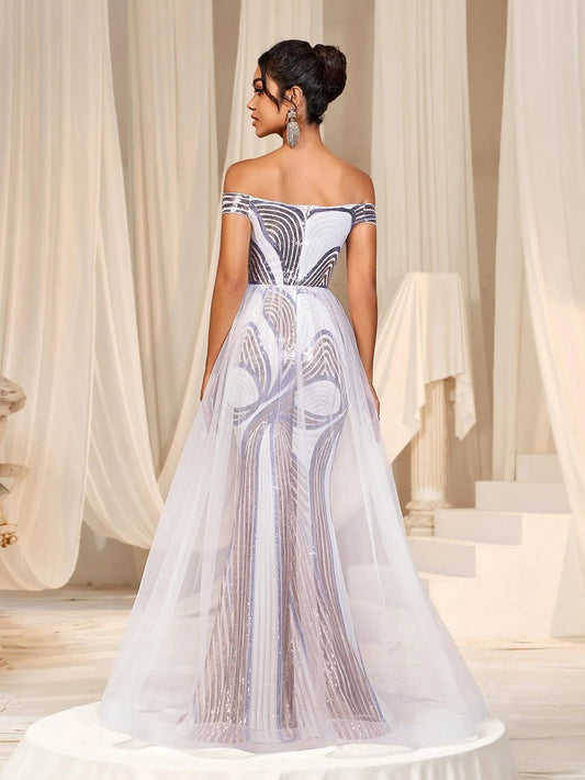 Off-Shoulder Maxi Mermaid Prom Dress — authorized product image 2