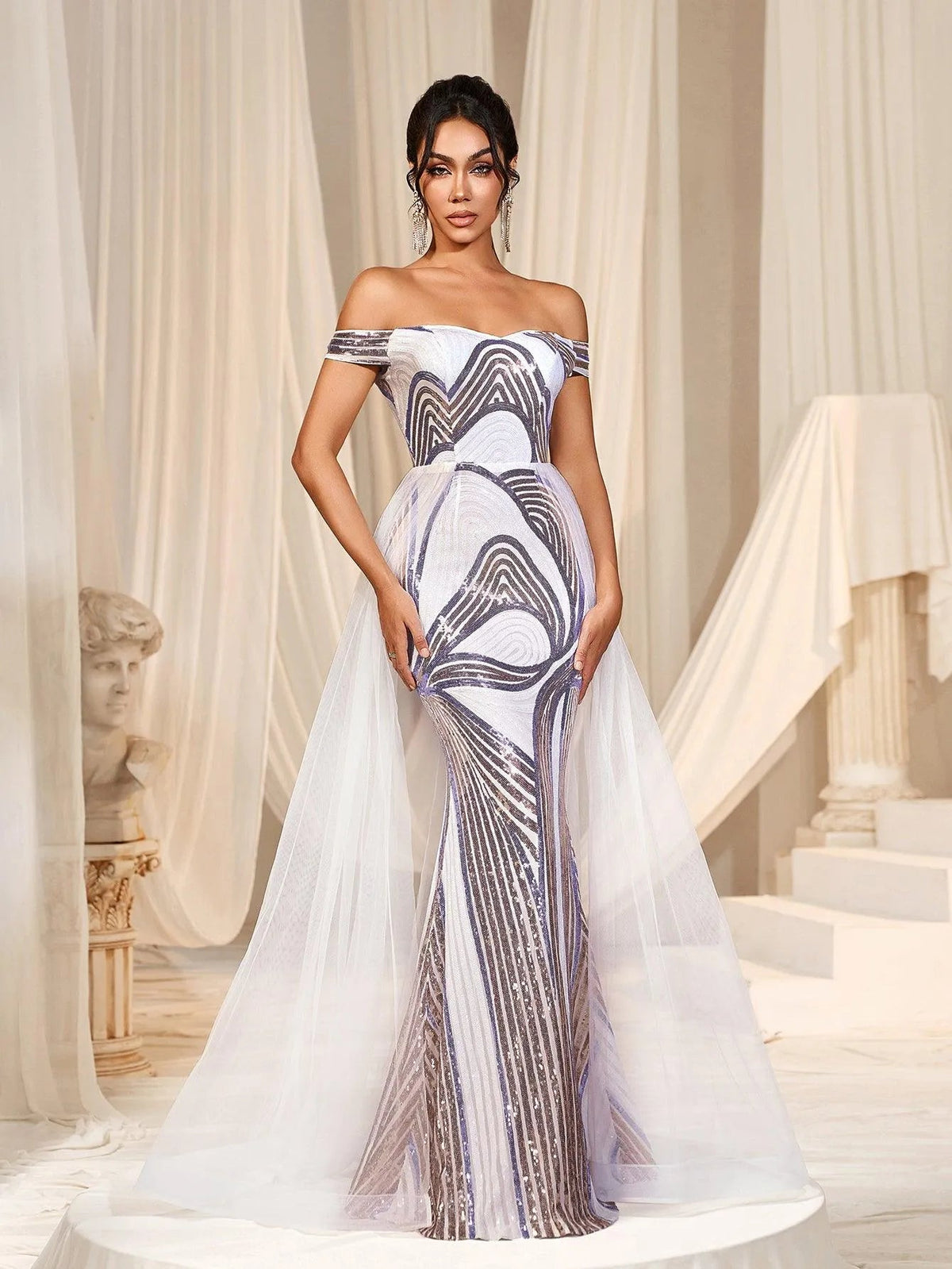 Off-Shoulder Maxi Mermaid Prom Dress — authorized product image 5