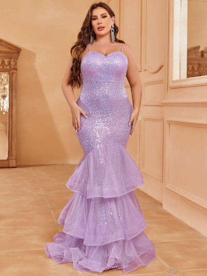 Plus Sequin Cami Mermaid Dress