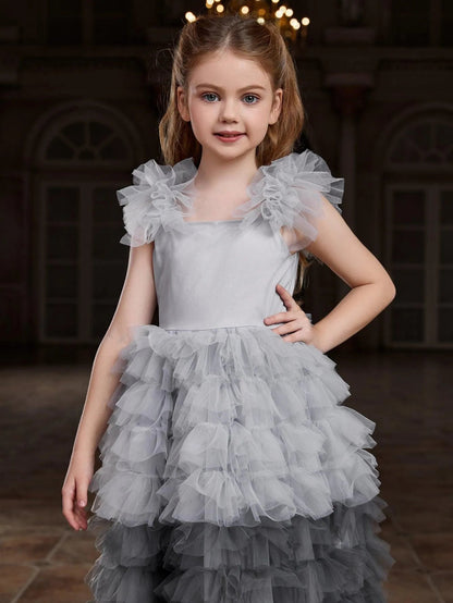 Tween Girls' Square Neck Ruffle Sleeveless A-Line Formal Gown — authorized product image 13