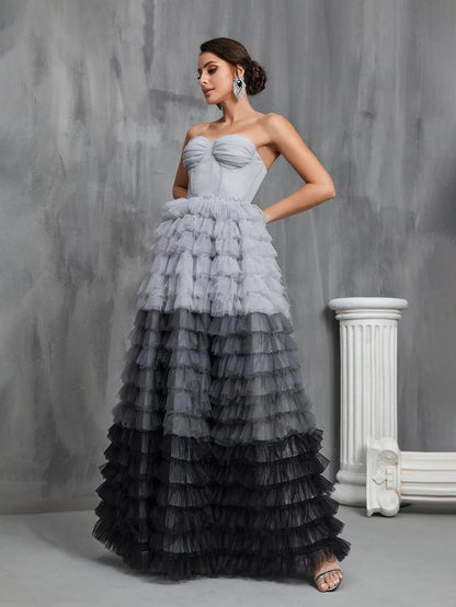 Additional product view of Mesh Strapless Sleeveless A-Line Maxi Wedding Dress