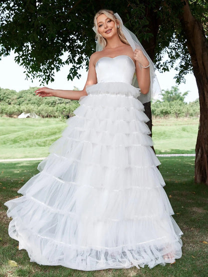 Sweetheart Satin Sleeveless A-Line Wedding Gown — authorized product image 3