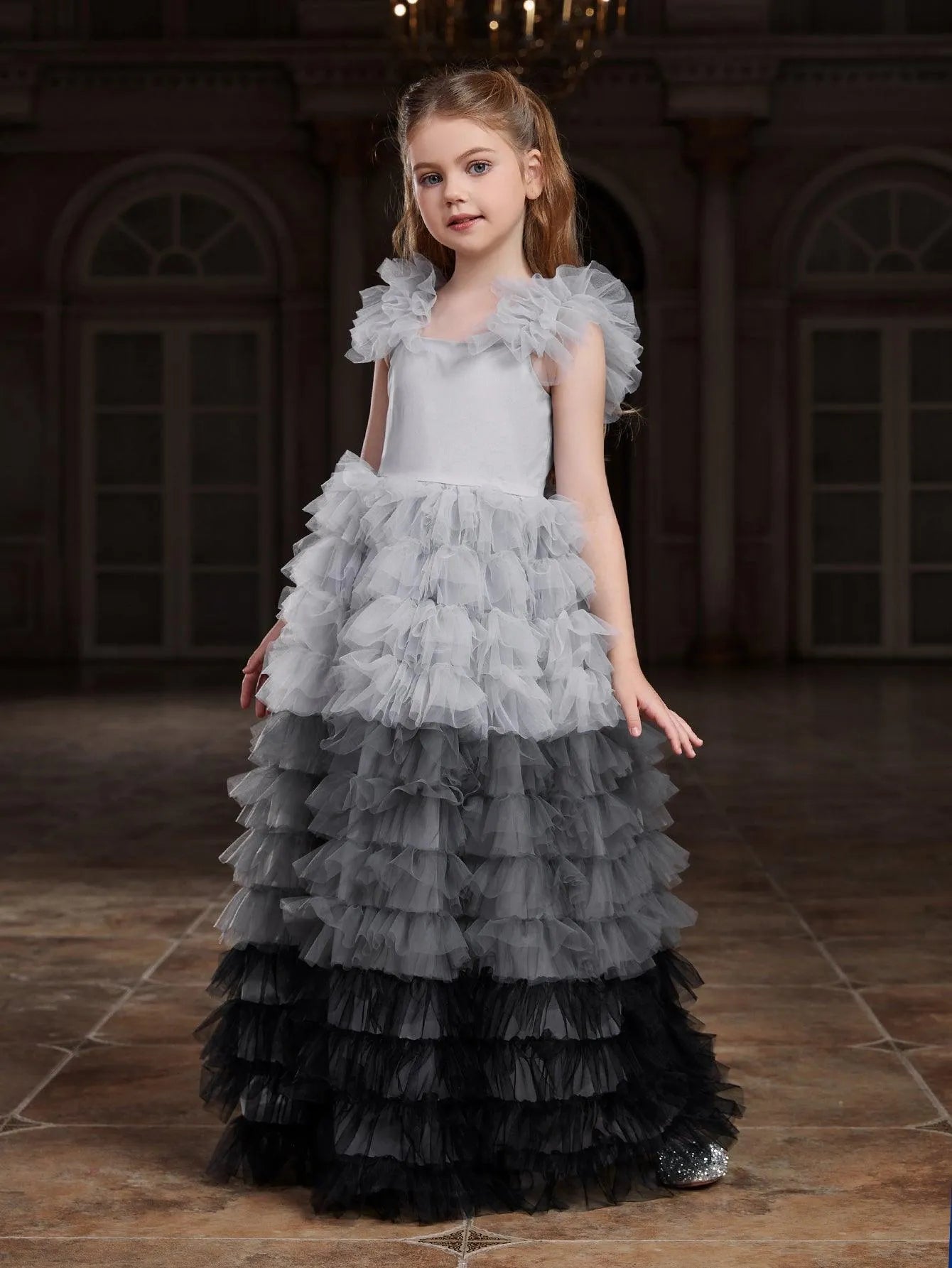Tween Girls' Square Neck Ruffle Sleeveless A-Line Formal Gown — authorized product image 11