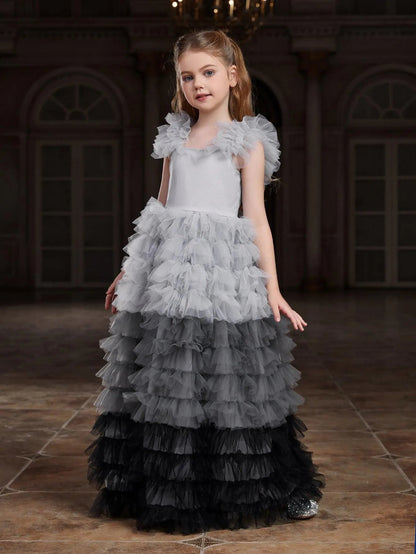 Tween Girls' Square Neck Ruffle Sleeveless A-Line Formal Gown — authorized product image 11