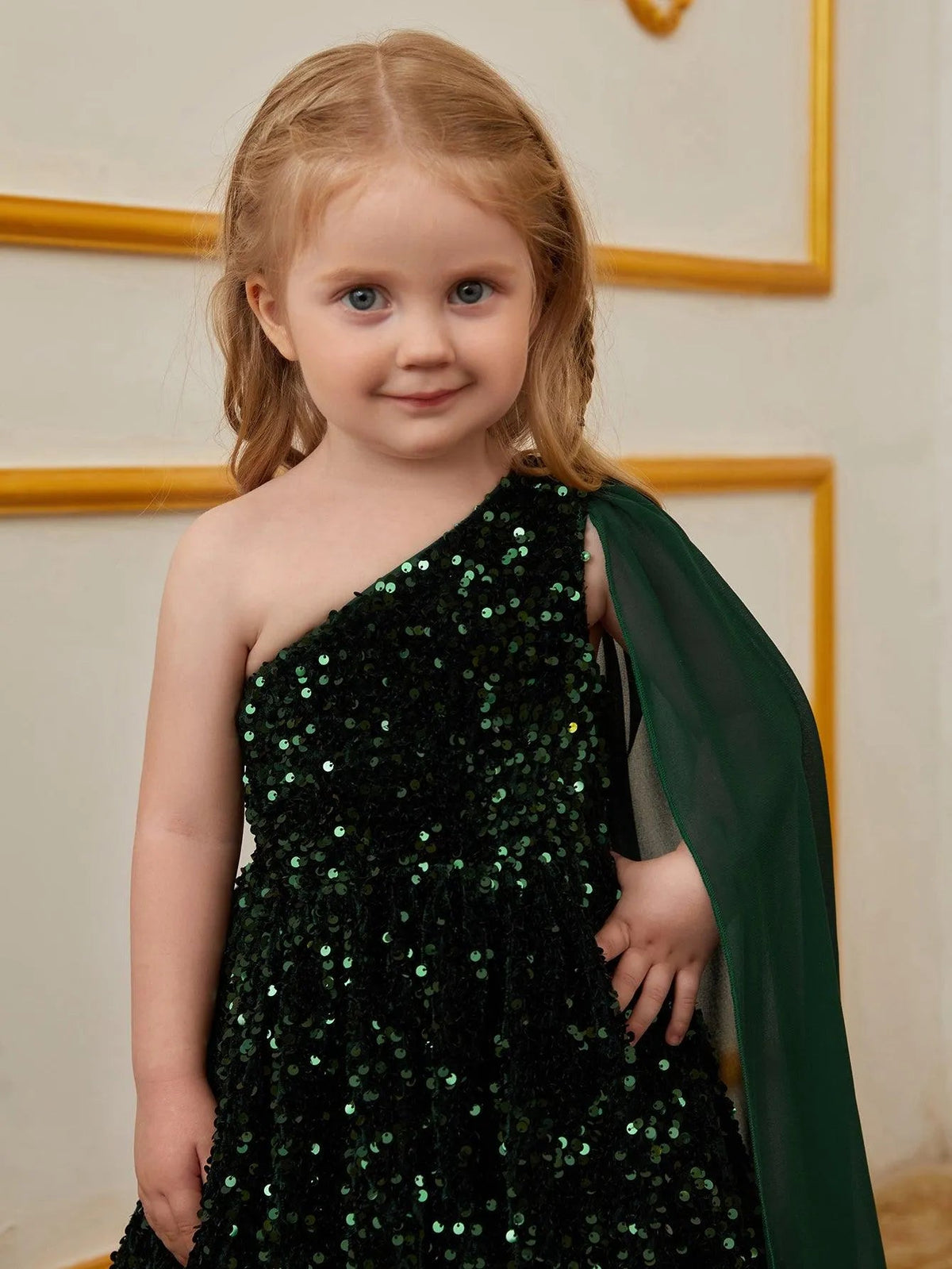 Girls One-Shoulder Sequin A-Line Dress - product image 12