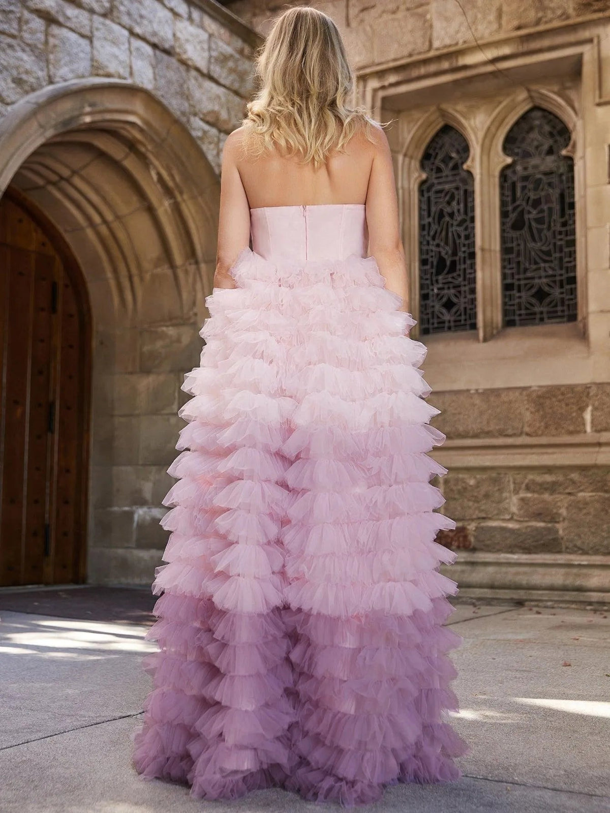 Additional product view of Mesh Strapless Sleeveless A-Line Maxi Wedding Dress