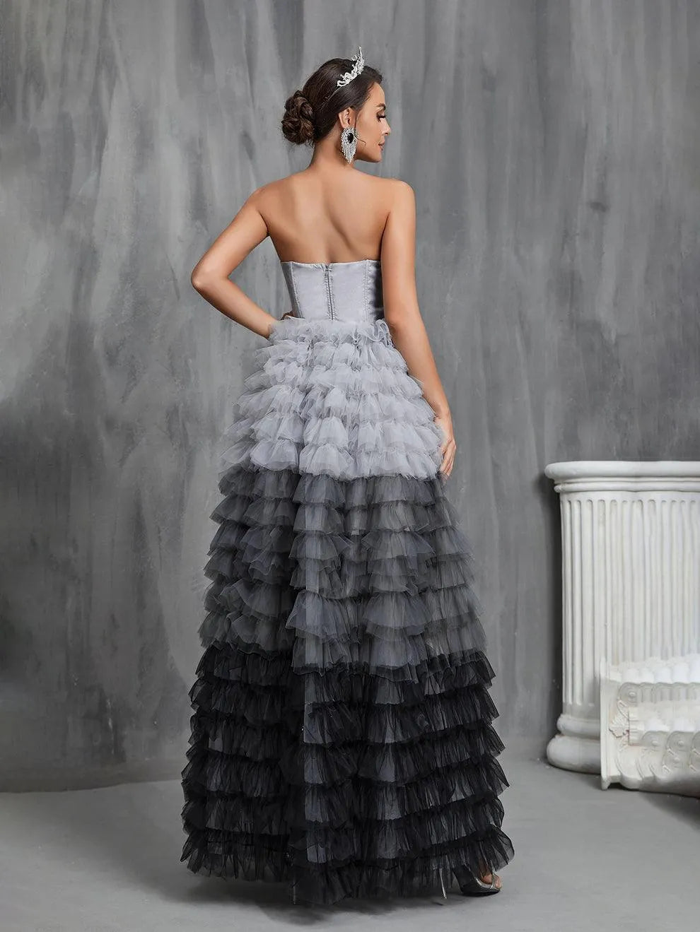 Additional product view of Mesh Strapless Sleeveless A-Line Maxi Wedding Dress