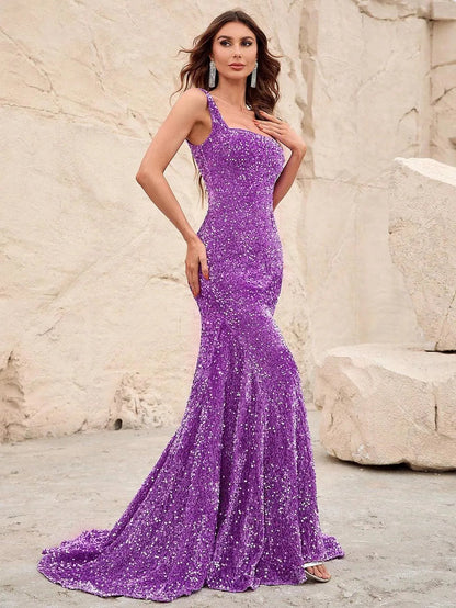 Square Neck Sleeveless Sequin Mermaid Dresses – view 14